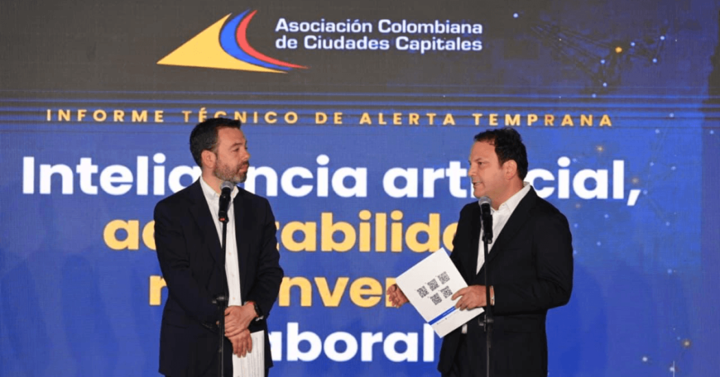 Alcalde Galán participa en la presentación de informe técnico de alerta temprana de la Asociación Colombiana de Ciudades Capitales sobre inteligencia artificial, adaptabilidad y mercado laboral.