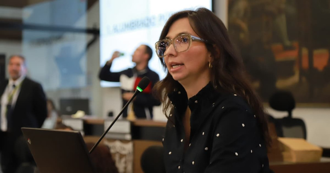 Foto de la secretaria Distrital de Hacienda, Ana María Cadena, en la pleneria del Concejo de Bogotá.