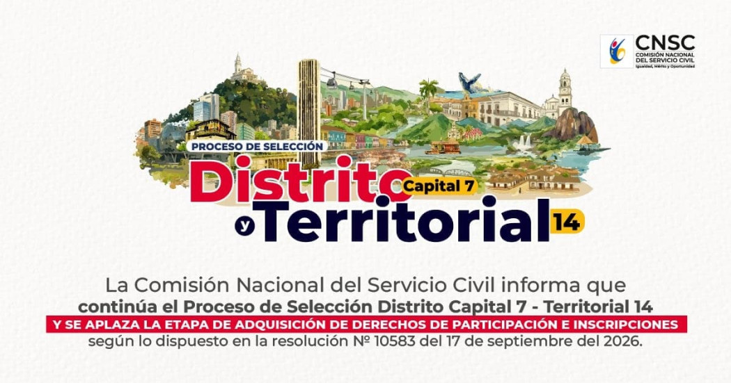 Foto de la CNSC del concurso Distrito Capital 7 y Territorial 14.