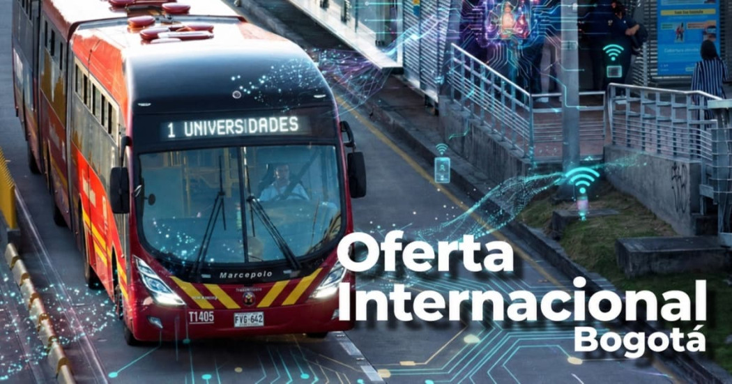 Foto de un bus de TransMilenio en Bogotá.