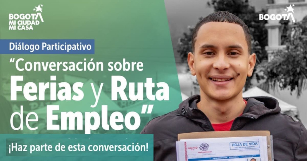 Imagen con invitación al diálogo ciudadano sobre empleo en Bogotá.