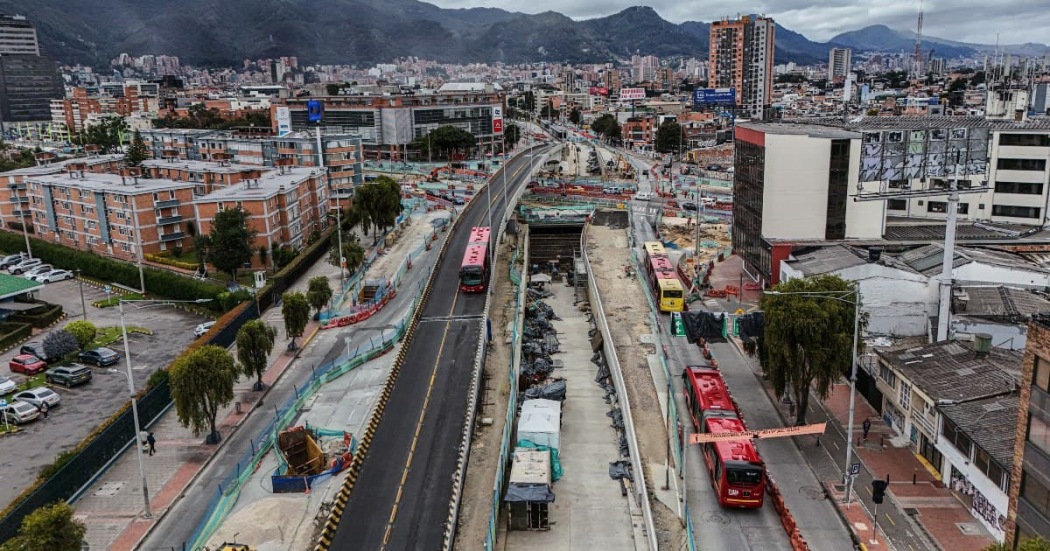 Foto de obras de la avenida 68
