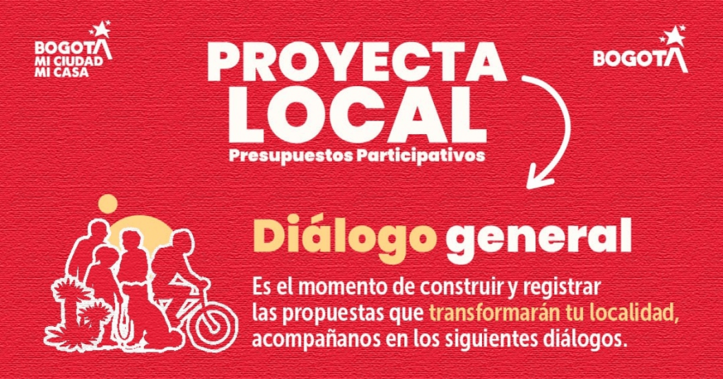 Imagen gráfica con el texto: Proyecta Local Presupuestos Participativos 