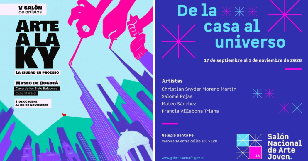 Imagen promocional del Salón de Artistas a la KY que se ve en colores azules y morados vibrantes.