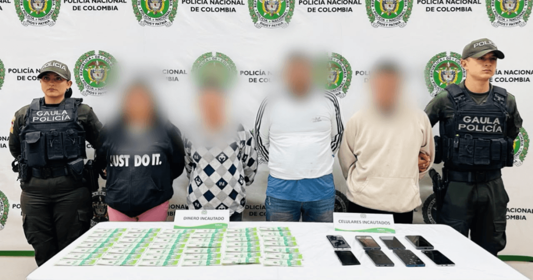 Cuatro capturados por extorsión.