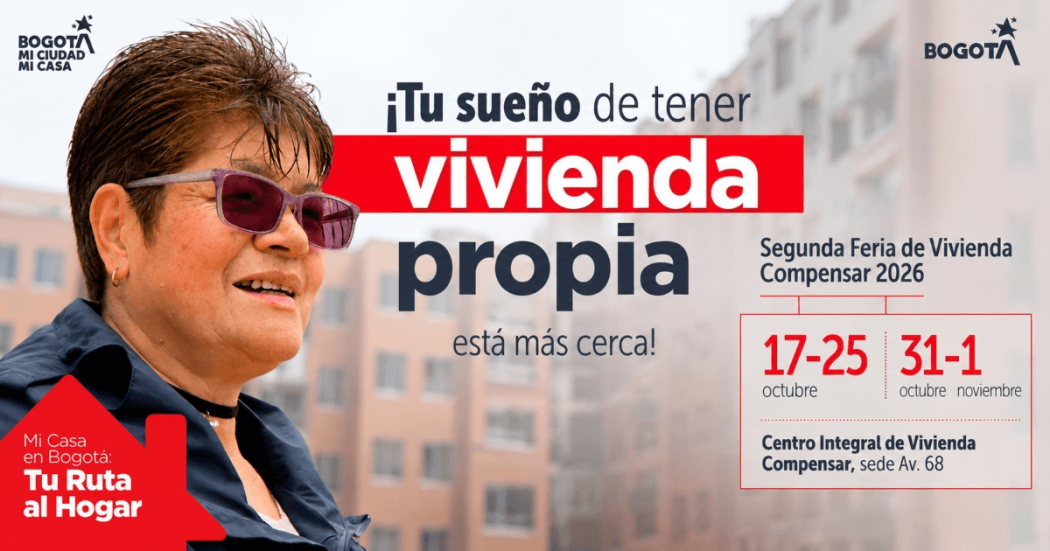 Foto que muestra una mujer sonriendo y el texto: tu suelo de tener vivienda propia