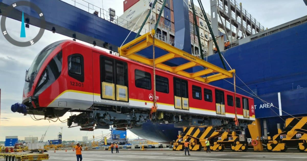 Foto de un tren de la Línea 1 del Metro de Bogotá.