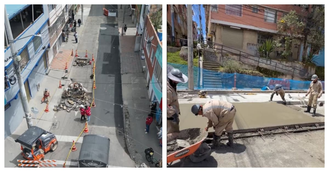 Imágenes de un frente de obra de la UMV en Bogotá