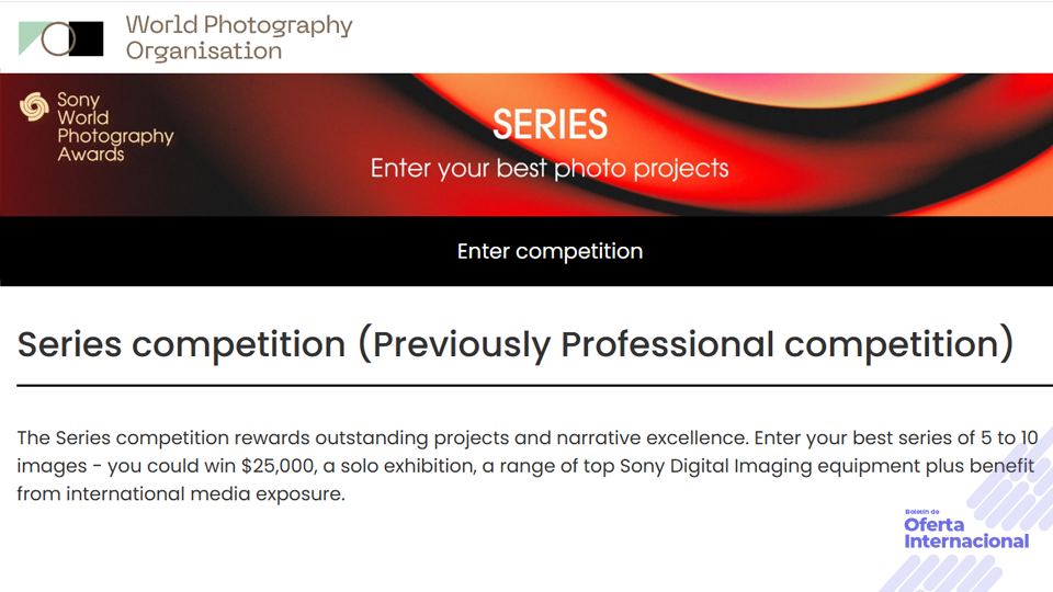 Concurso internacional para series fotográficas de autores mayores de 18 años