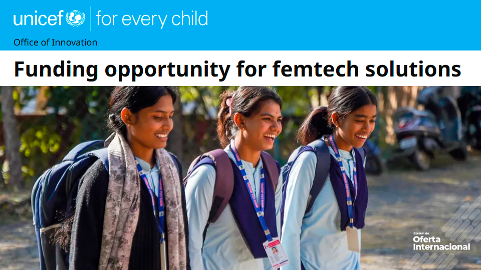Convocatoria UNICEF para soluciones FemTech de impacto social