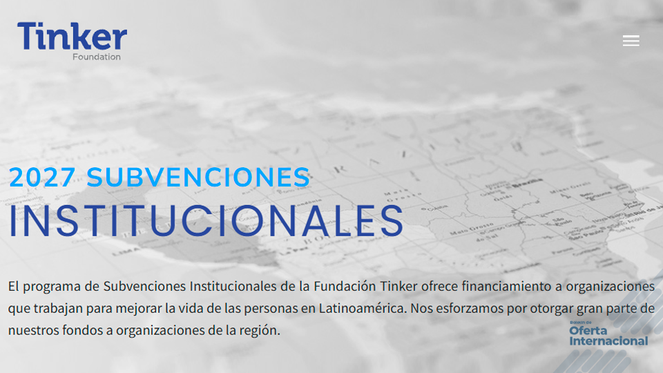 Subvenciones Tinker 2027 para organizaciones de América Latina