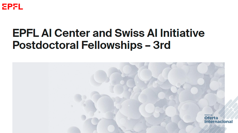 Fellowship posdoctoral de EPFL para investigación en inteligencia artificial