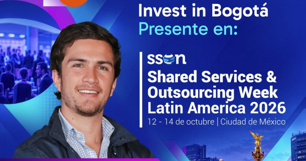 En la foto Sebastián Giraldo de Invest in Bogotá, representante de la ciudad en Shared Services & Outsourcing Week Latin America 