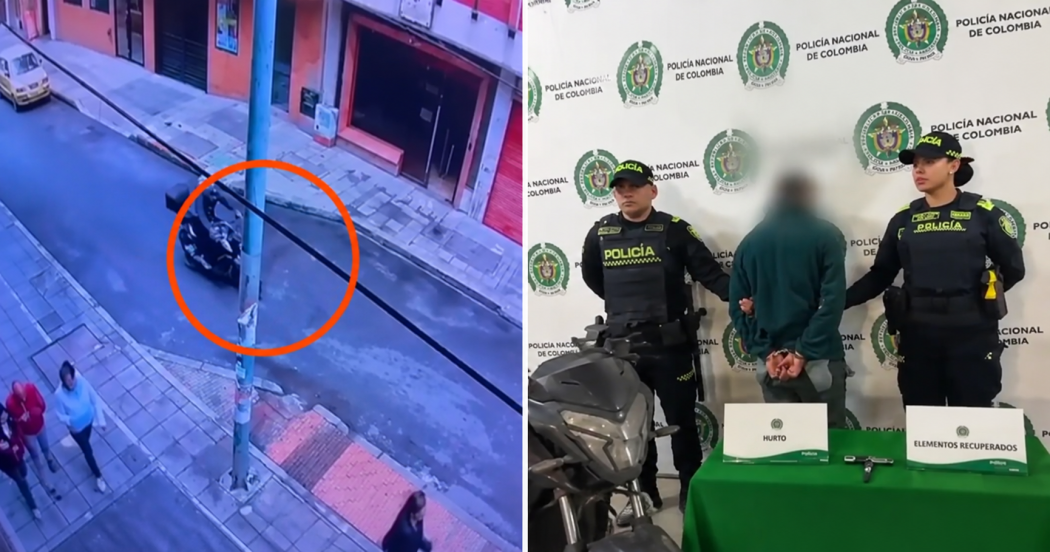 CCTV y evidencia policial de motocicleta recuperada