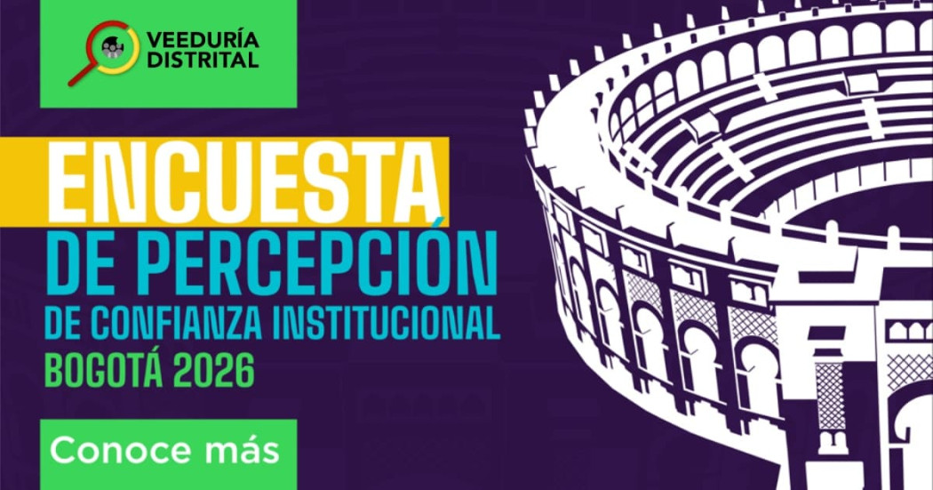 Imagen Encuesta de Confianza Institucional en Bogotá 2026 de la Veeduría Distrital.