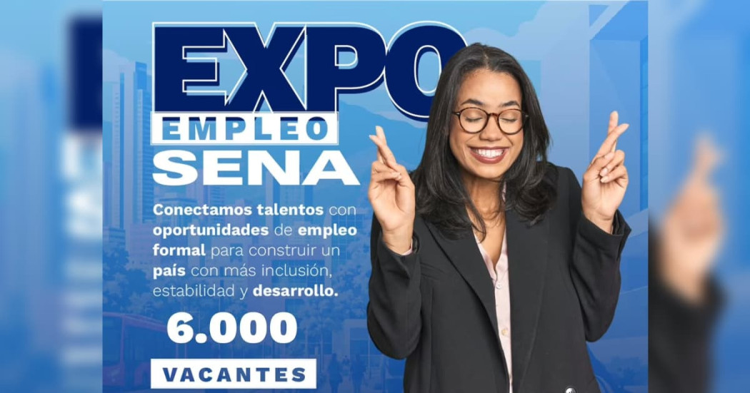Imagen oficial 'Expo Empleo SENA' con trabajo bogotá y 6.000 vacantes laborales.