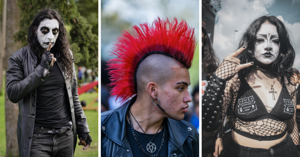 Imagen de varios asistentes a Rock al Parque con pintas alusivas al Festial.