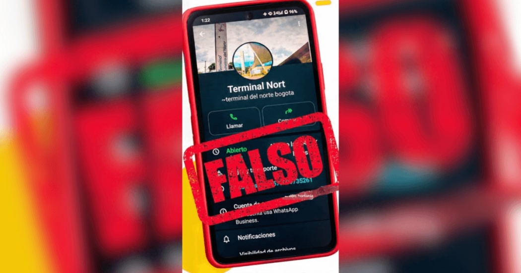 Imagen que muestra un número falso de la Terminal de Transportes.