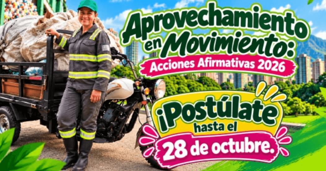 Imagen gráfica con el texto: Aprovechamiento en movimiento acciones afirmativas 2026 