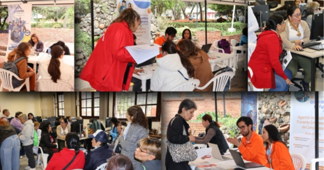 Foto de una feria de empleo en Bogotá 