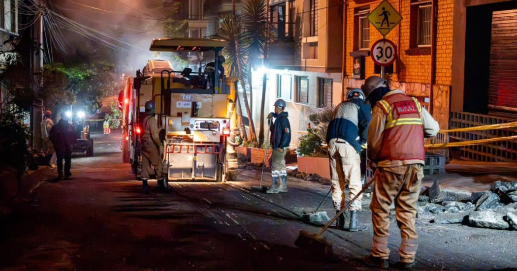 Trabajos adelantados en La Macarena, barrio del centro de Bogotá