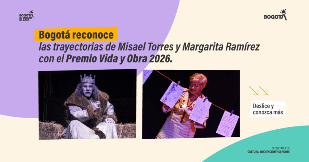 Imagen de banner con fotografías de Misael Torres y Margarita Ramírez con el Premio Vida y Obra 2026