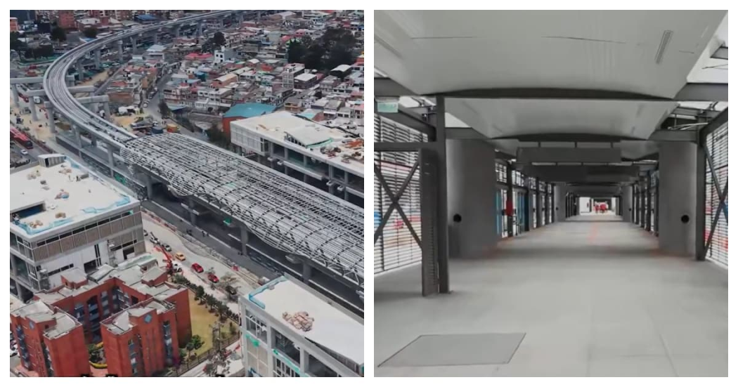 Imágenes de un frente de obra del Metro de Bogotá