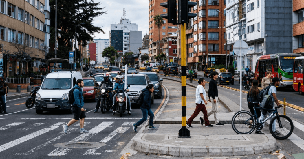 Foto que muestra carros y personas caminando por la calle