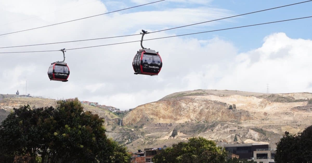 Foto donde están dos cabinas del TransMiCable de Ciudad Bolívar