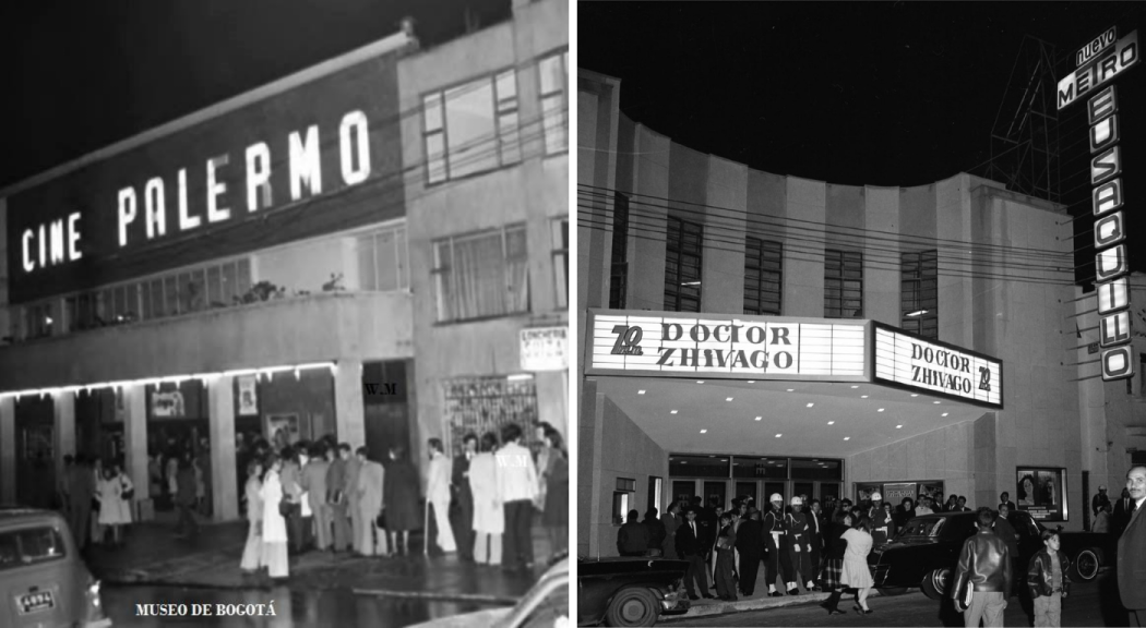 Dos imágenes de archivo de dos teatros bogotanos. Fotos: Museo de Bogotá