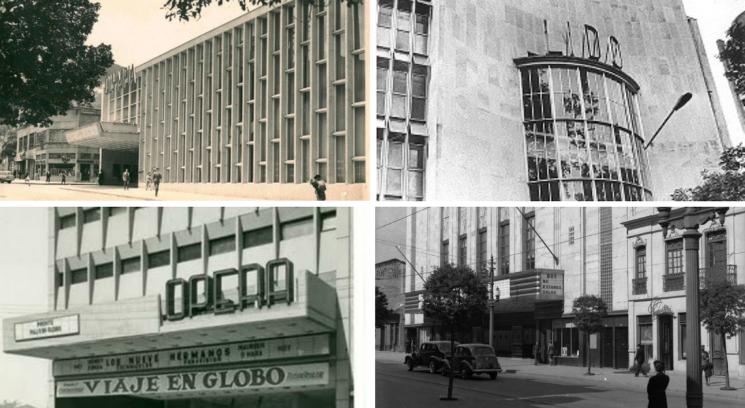 Collage con teatros antiguos de Bogotá