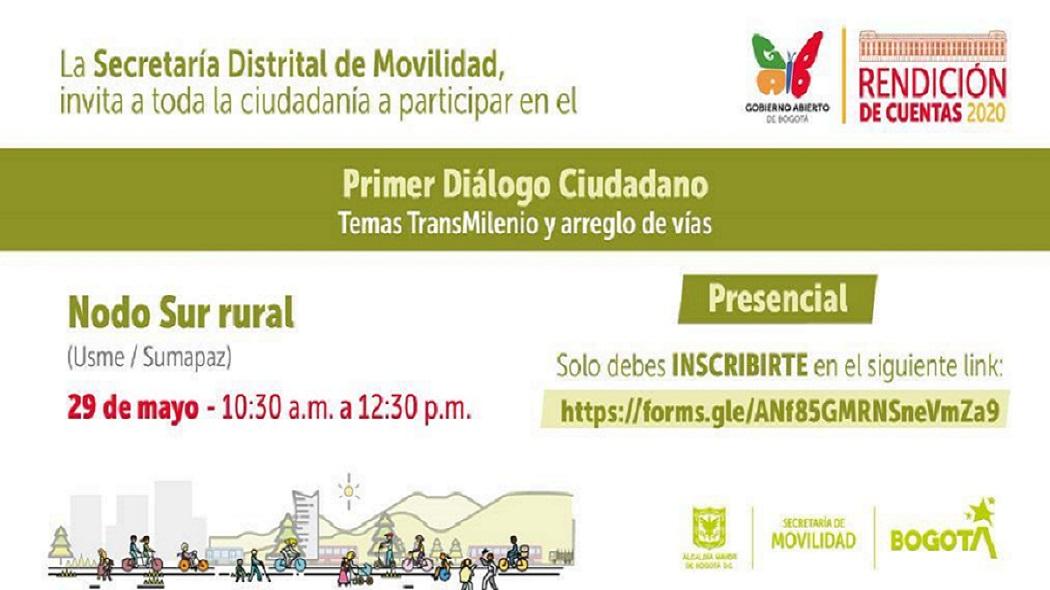 Acompáñanos este 29 de mayo de 10:30 a.m. a 12:30 p.m. Imagen: Secretaría de Movilidad.