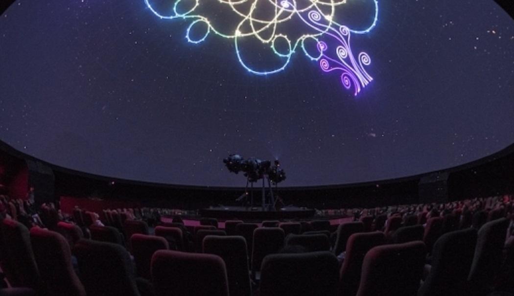 Proyección láser 'Fantasía musical' del Planetario de Bogotá