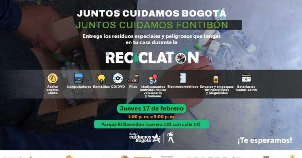 Asiste a la jornada de 'Reciclatón' este 17 de febrero en Fontibón