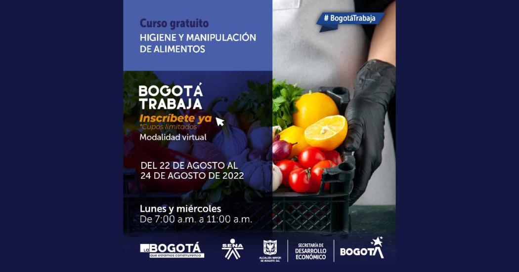 Curso gratuito de higiene y manipulación de alimentos en Bogotá 