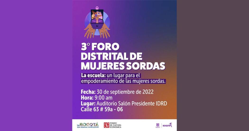 Tercer foro distrital de mujeres sordas en Bogotá 30 de septiembre
