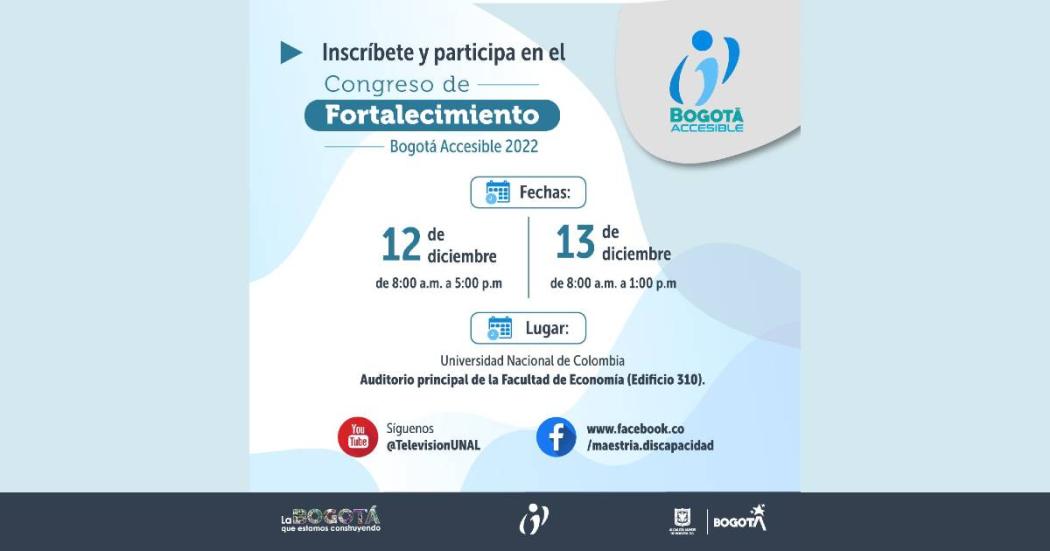 Congreso de ingreso gratuito sobre temas de discapacidad en Bogotá