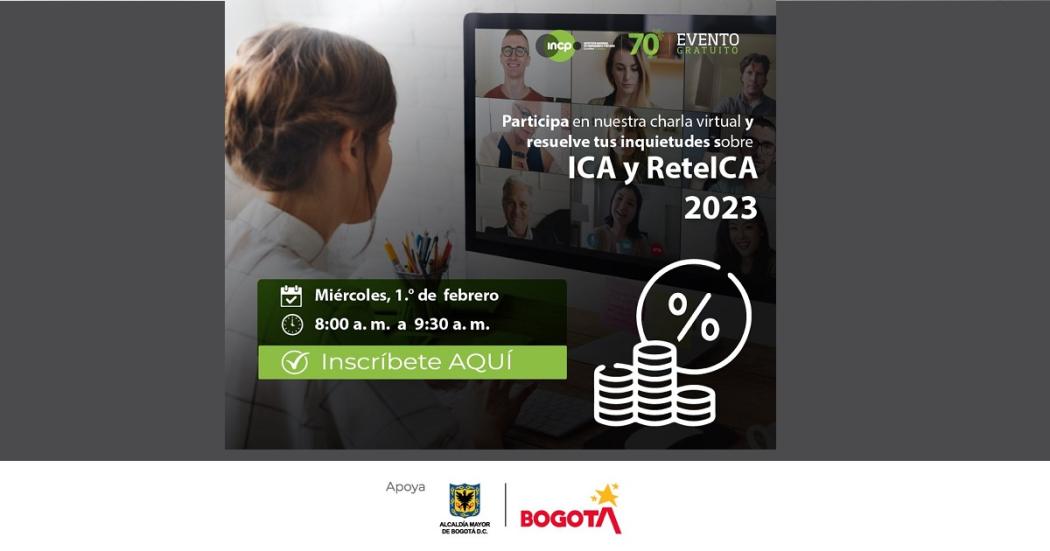 Charla virtual gratuita sobre impuestos ICA y ReteICA hoy miércoles 