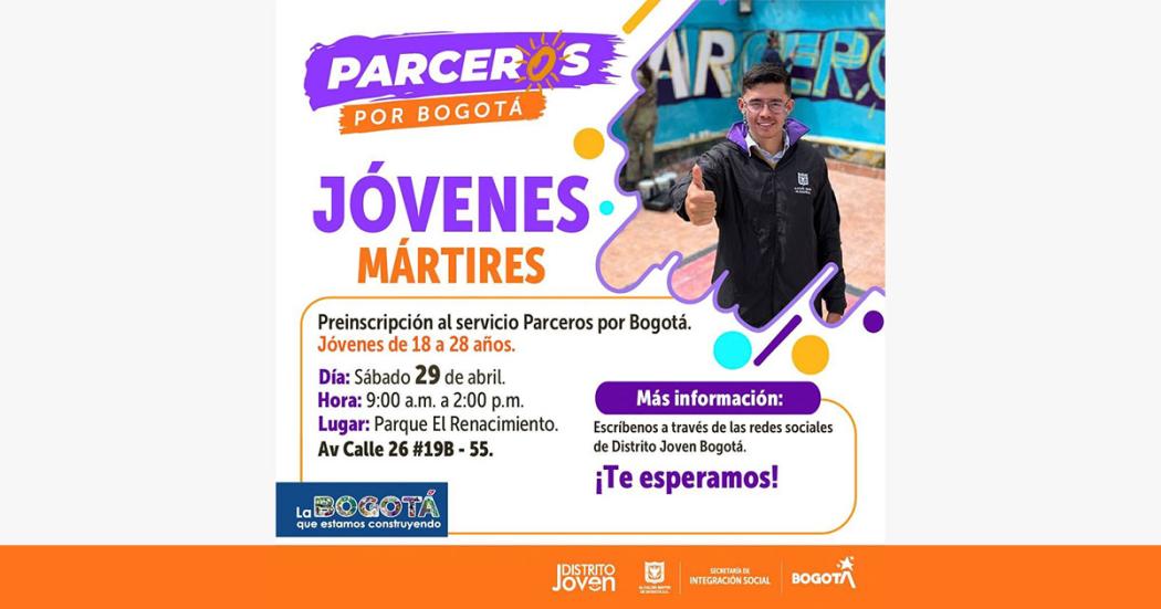 ¡Preinscripciones a Parceros por Bogotá este sábado 29 de abril!