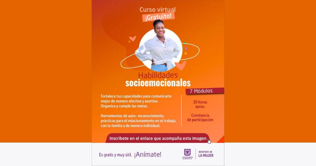 Curso gratuito para mujeres en Bogotá sobre habilidades emocionales 