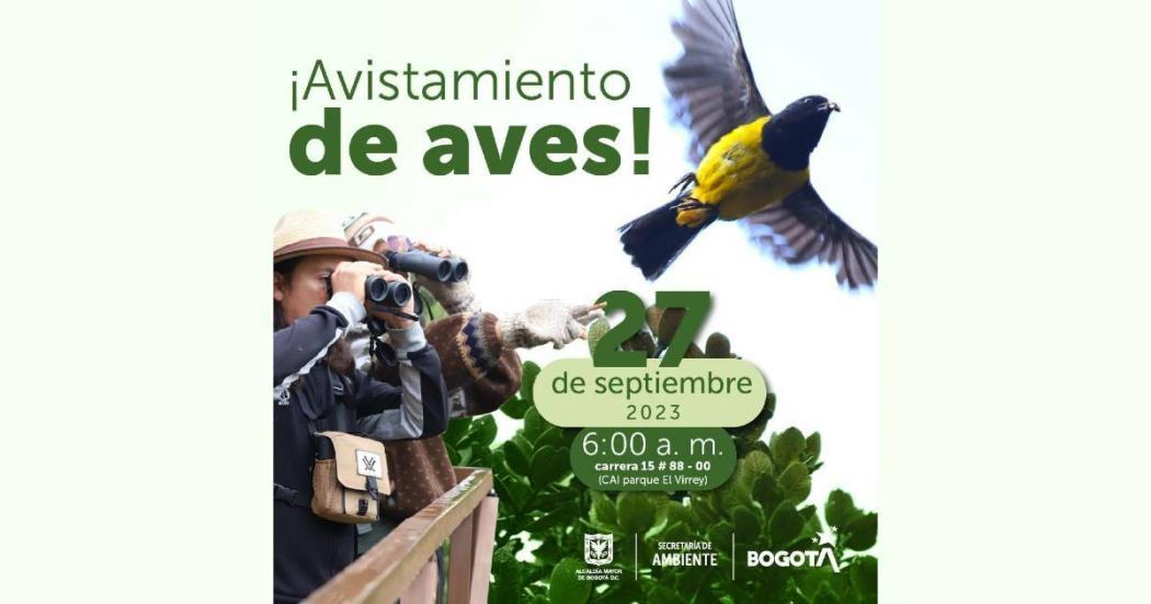 Inscripción avistamiento de aves en el parque El Virrey septiembre 27
