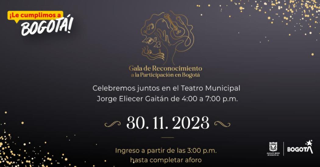Asiste a la Gala de Reconocimiento a la Participación en Bogotá 2023