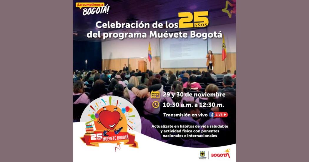 Cumpleaños número 25 del Programa Muévete Bogotá facebook live IDRD