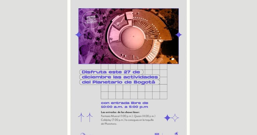 Actividades con entrada libre en el Planetario de Bogotá