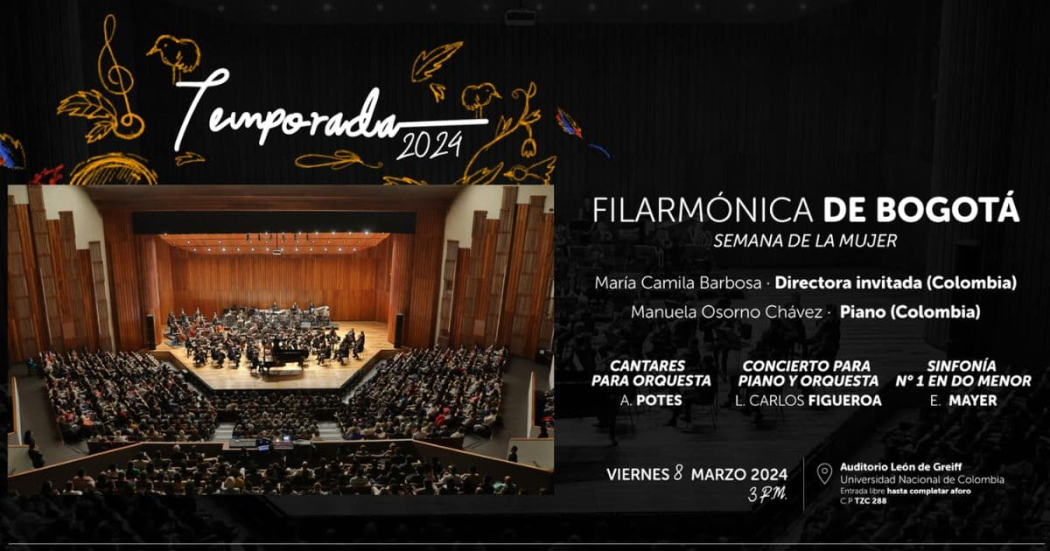 Marzo 8: Concierto gratis de la Orquesta Filarmónica de Bogotá 