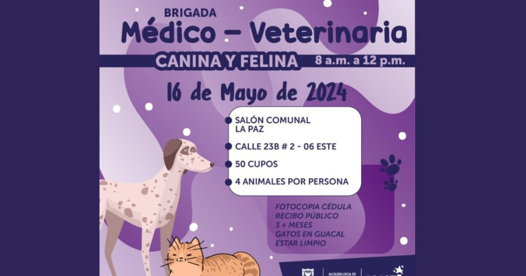 Brigada-médico veterinaria gratuito para mascotas en Bogotá 16 de mayo
