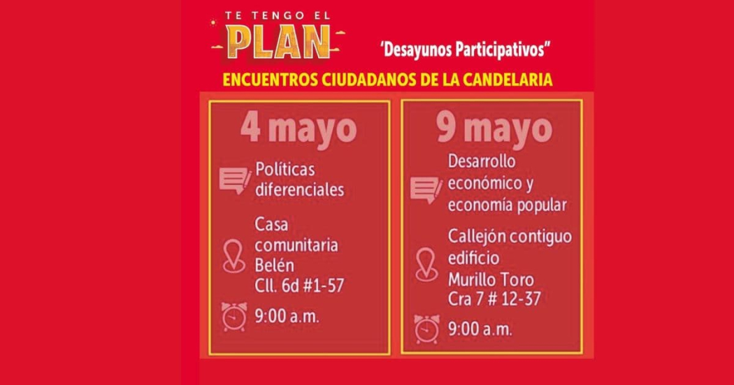 Participa en los encuentros ciudadanos en La Candelaria 4 y 9 de mayo