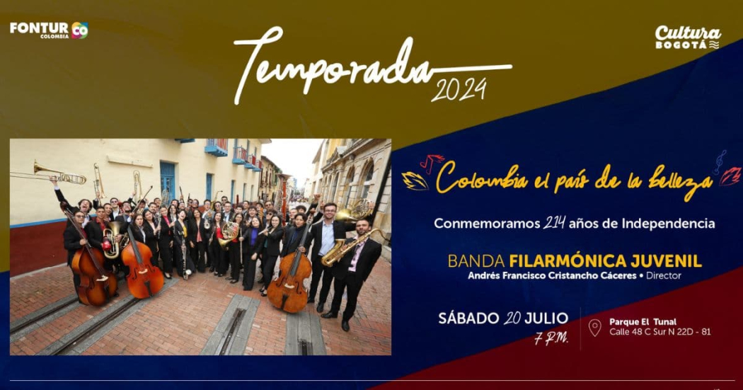 Día de la independencia en Colombia en Bogotá con concierto