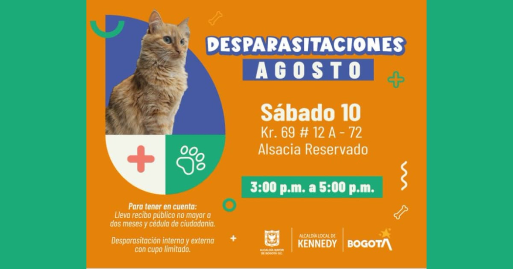 Jornada de bienestar animal en Bogotá: sábado 10 de agosto en Kennedy 