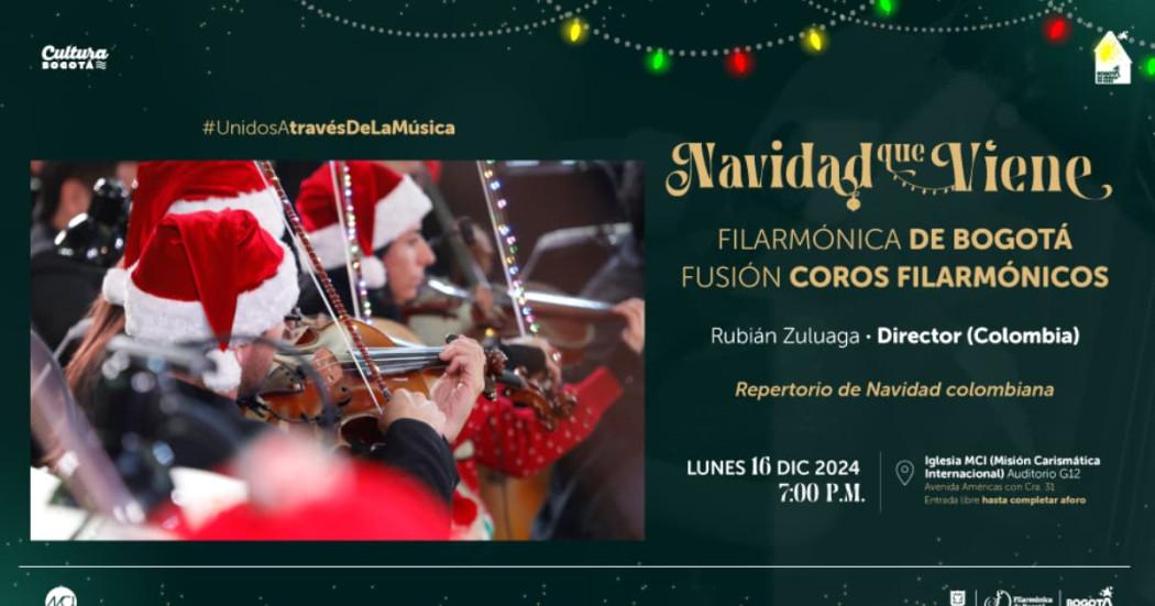 Navidad en Bogotá 2024 con Filarmónica este 16 de diciembre